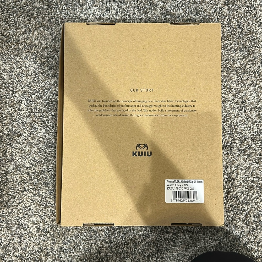 Kuiu ultra merino 145 zip off bottom